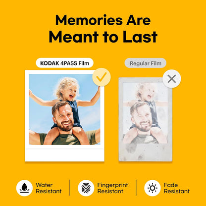 KODAK Mini Shot 3 Retro 3x3 Instant Camera, Photo Printer, 38 Sheet, White..