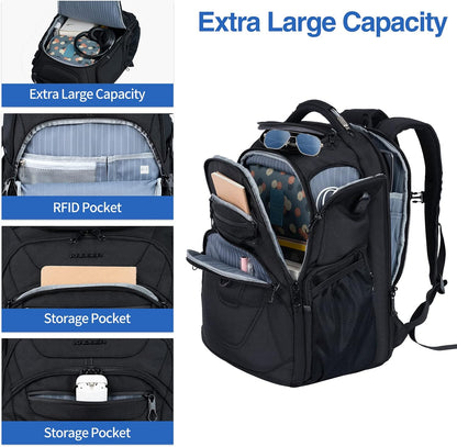 KROSER TSA Friendly Travel Laptop Backpack 18.4 inch XXXL Gaming Backpack Water..