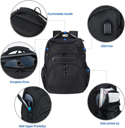 KROSER TSA Friendly Travel Laptop Backpack 18.4 inch XXXL Gaming Backpack Water..