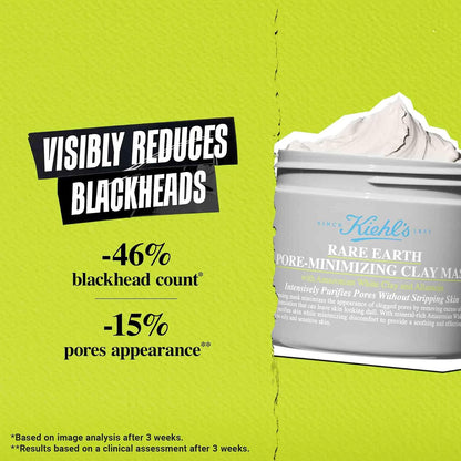 Kiehl's - Rare Earth Deep Pore Cleansing Mask, Visbily Minimizes Pores