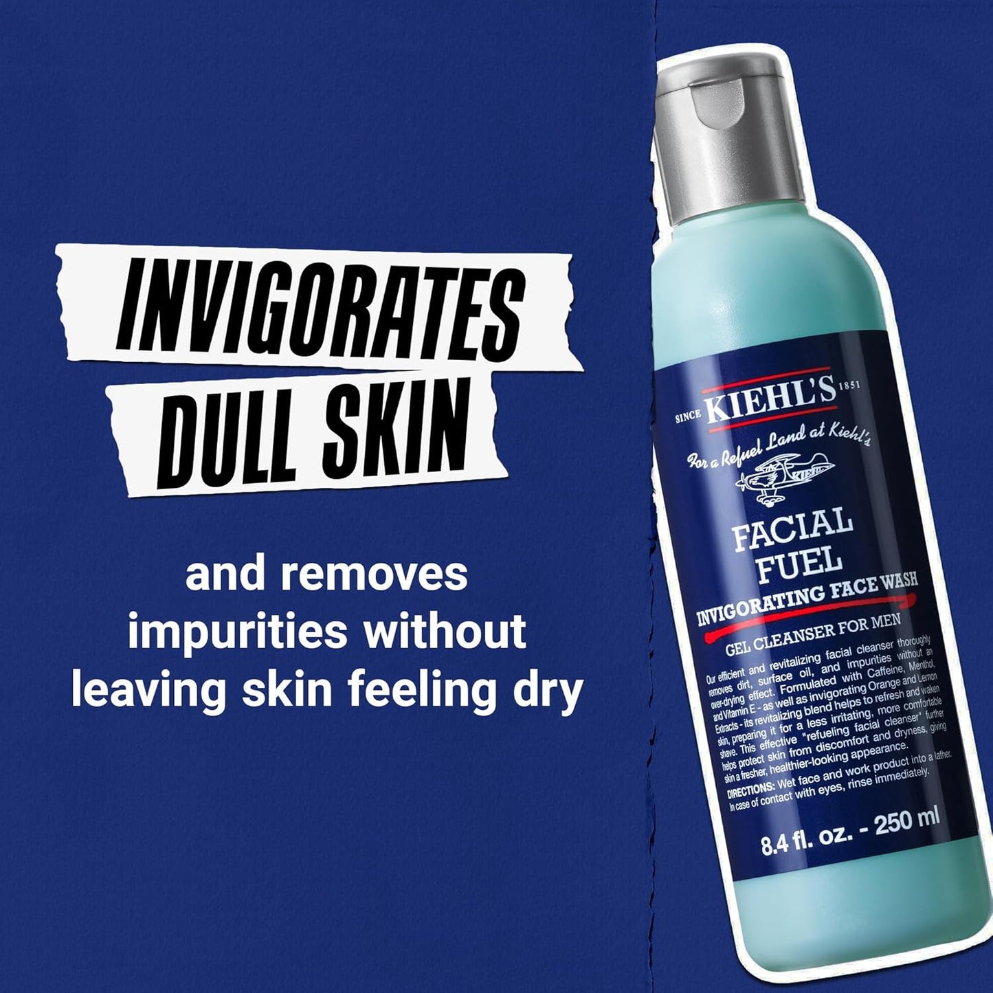 Kiehl's - Facial Fuel Men's Energizing Face Wash | Foaming Gel Formula Exfoliates & Cleans Skin..