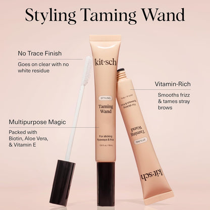 Kitsch Hair Taming Wand - Fly Away Stick For Hair with Biotin, Aloe &amp; Vitamin E | Clear Hair Mascara for Flyaways..