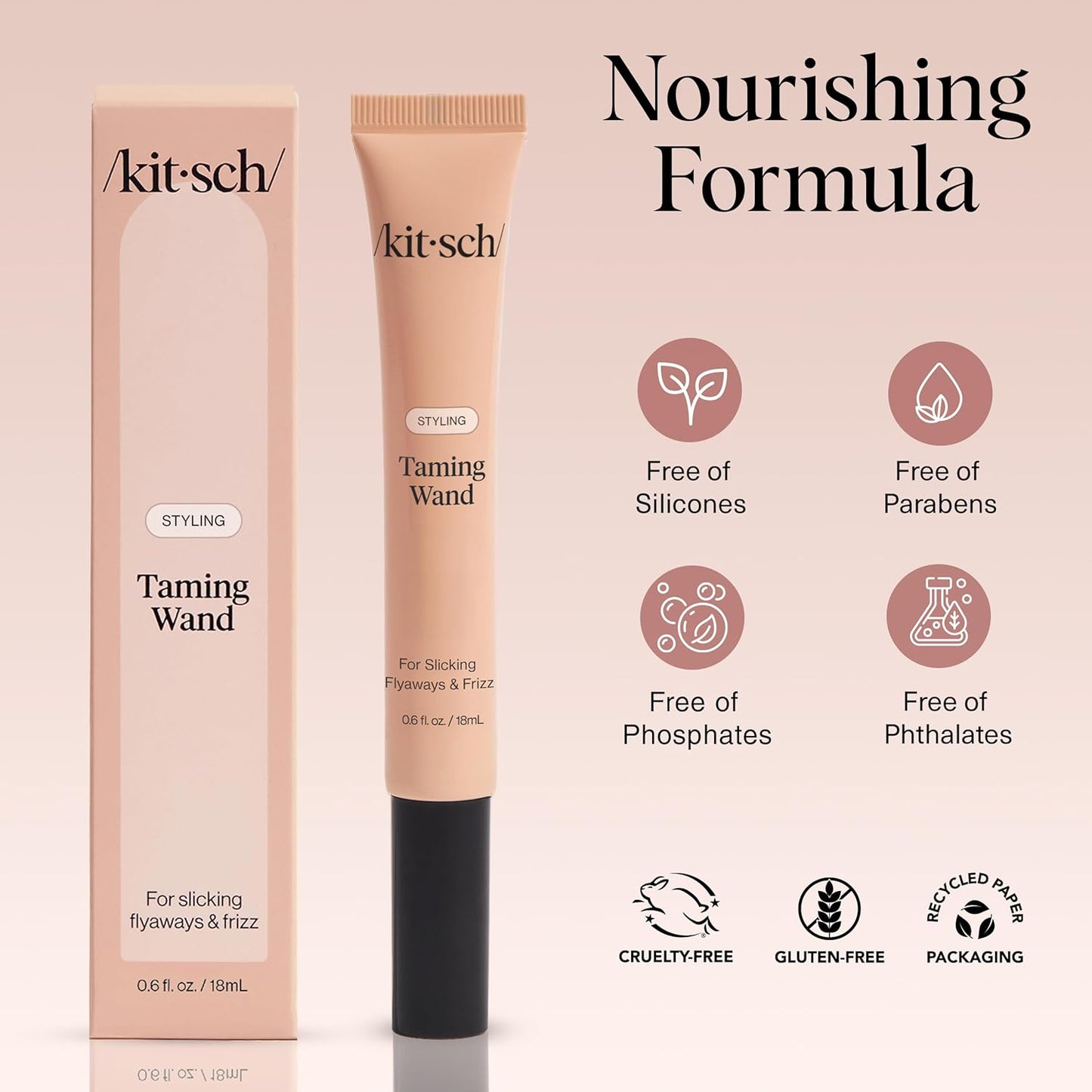 Kitsch Hair Taming Wand - Fly Away Stick For Hair with Biotin, Aloe &amp; Vitamin E | Clear Hair Mascara for Flyaways..