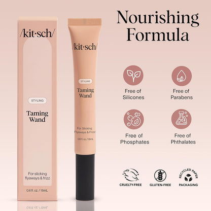 Kitsch Hair Taming Wand - Fly Away Stick For Hair with Biotin, Aloe &amp; Vitamin E | Clear Hair Mascara for Flyaways..