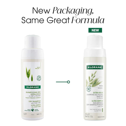 Klorane Dry Shampoo with Oat Milk - Non-Aerosol, Style - Eco-Friendly Powder
