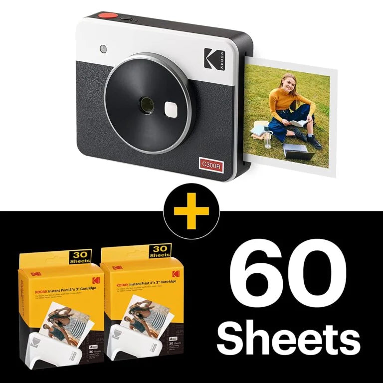 Kodak Mini Shot 3 Retro -Instant Camera & Photo Printer, Compatible with iOS, Android & Bluetooth,