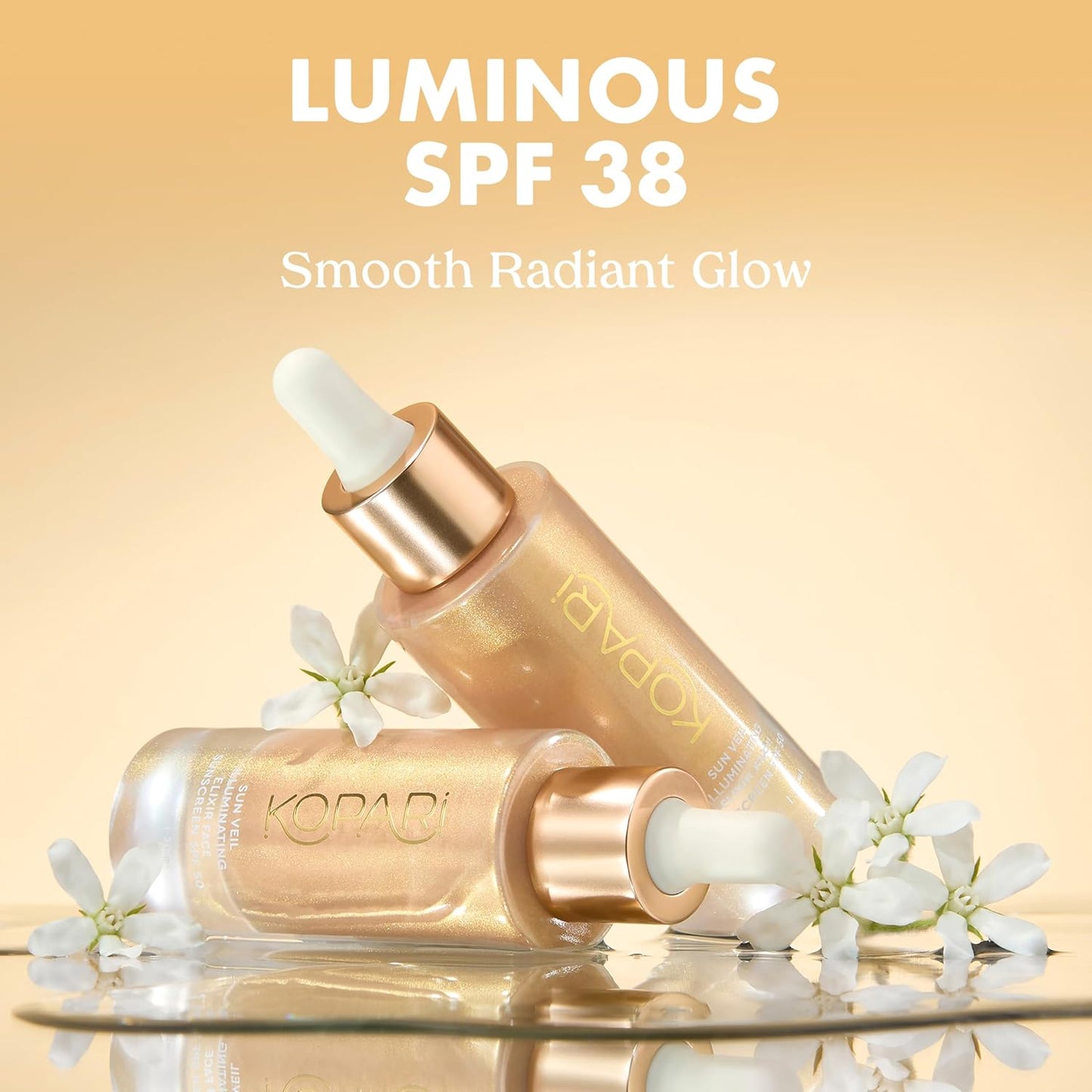 Kopari Sun Veil Illuminating Elixir Face Sunscreen SPF 38 | Lightweight Face Sunscreen with Shea Butter & Mica..