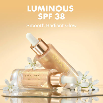 Kopari Sun Veil Illuminating Elixir Face Sunscreen SPF 38 | Lightweight Face Sunscreen with Shea Butter & Mica..