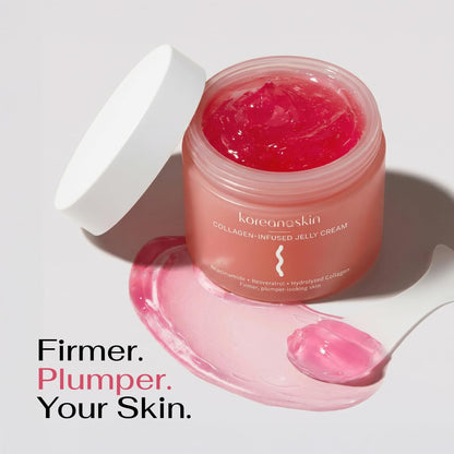 Collagen Jelly Cream - Niacinamide & Resveratrol Formula - Korean Moisturizer for Glass Skin - 3.9oz