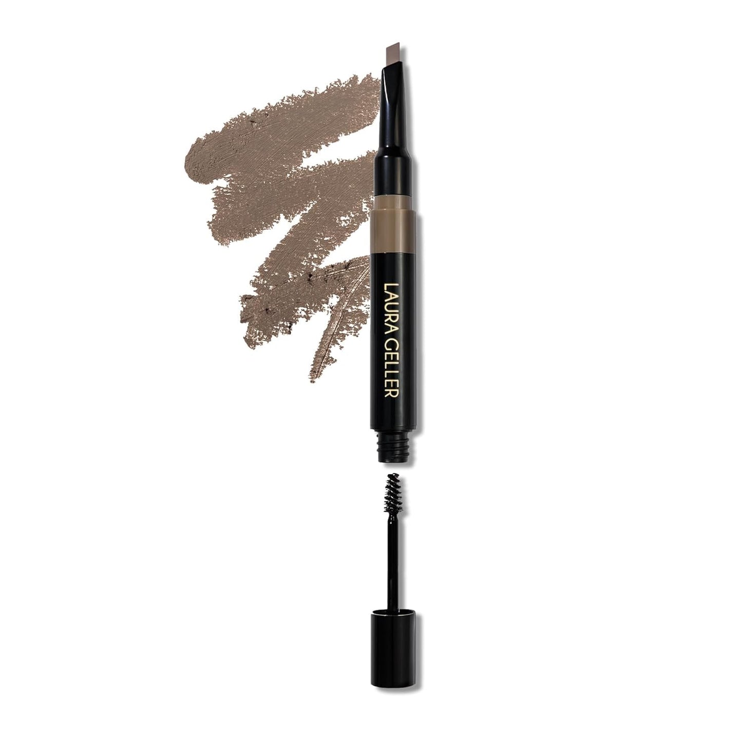 LAURA GELLER NEW YORK Sculpt-n-Stay 2-in-1 Waterproof Eyebrow Pencil & Brow Gel – Taupe – Fills Sparse Brows, Defines & Sets..