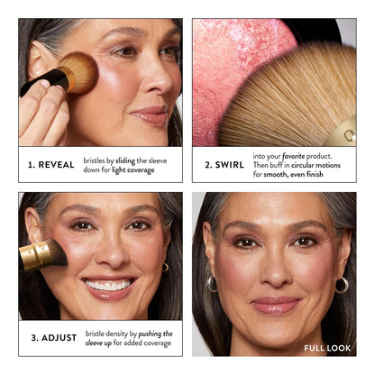 LAURA GELLER NEW YORK Cosmetic Professional Makeup Brushes - Cruelty-Free 02 Retractable Angled Kabuki Brush