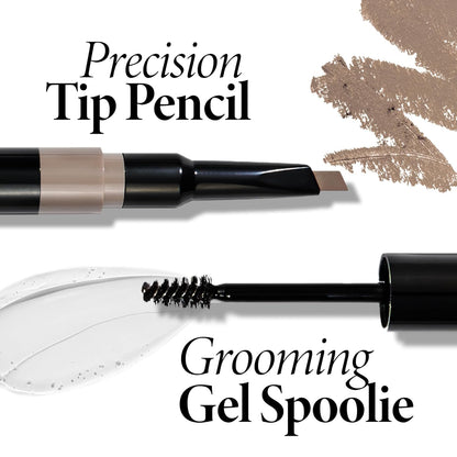 LAURA GELLER NEW YORK Sculpt-n-Stay 2-in-1 Waterproof Eyebrow Pencil & Brow Gel – Taupe – Fills Sparse Brows, Defines & Sets..