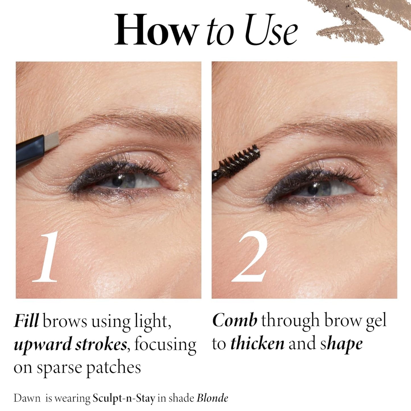 LAURA GELLER NEW YORK Sculpt-n-Stay 2-in-1 Waterproof Eyebrow Pencil & Brow Gel – Taupe – Fills Sparse Brows, Defines & Sets..