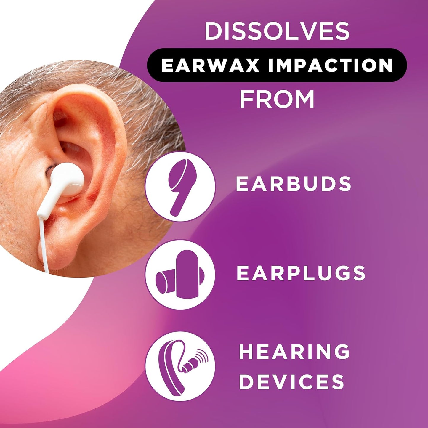 LIPO Earwax Removal Kit - Ear Wax Removal Drops with Bulb Syringe & Ear Plugs - Ear Cleaning Kit for Clogged Ears..