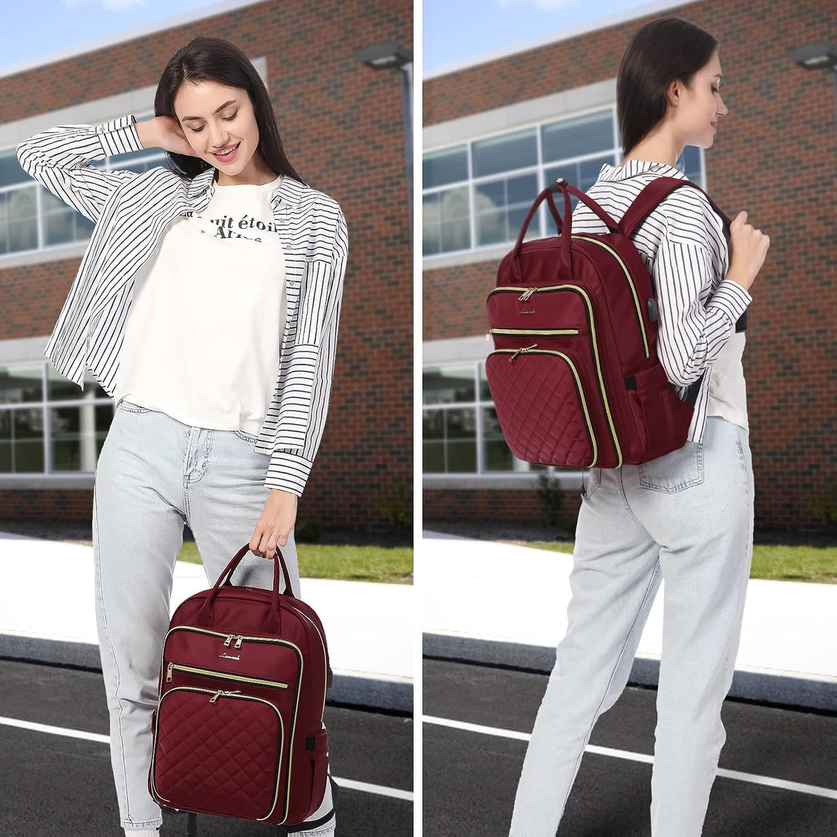 LOVEVOOK Laptop Backpack for Women, Computer Bag with USB Charging Port, Fits 15.6" Laptop..