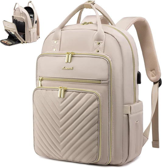 LOVEVOOK Laptop Backpack for Women, Water Resistant Travel Work Backpacks Purse Stylish Business