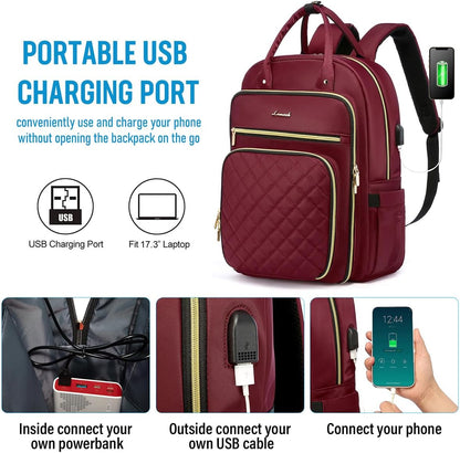 LOVEVOOK Laptop Backpack for Women, Computer Bag with USB Charging Port, Fits 15.6" Laptop..