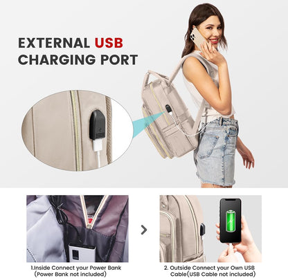 LOVEVOOK Laptop Backpack for Women, Water Resistant Travel Work Backpacks Purse Stylish Business..