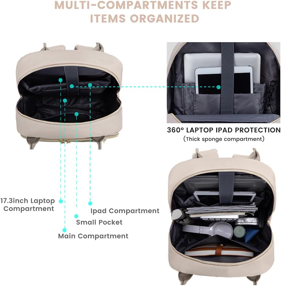 LOVEVOOK Laptop Backpack for Women, Water Resistant Travel Work Backpacks Purse Stylish Business..