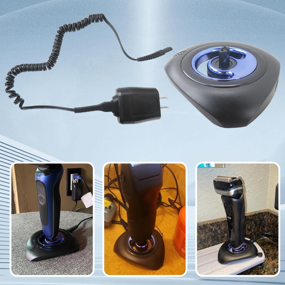 Shaver Charger and Charging Stand for Braun Series 9 8 7 5 3 6, Charger Base for Braun S3 S6 S7 S8 S5 S9 ..
