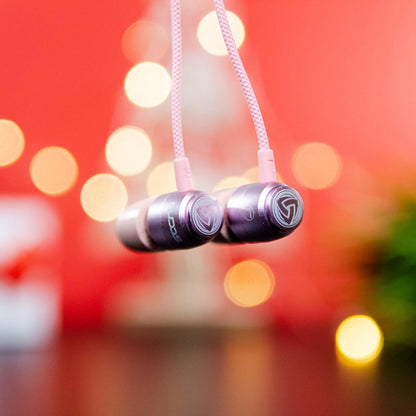LUDOS Ultra Wired Earbuds in-Ear Headphones, Small Ears - Pink..