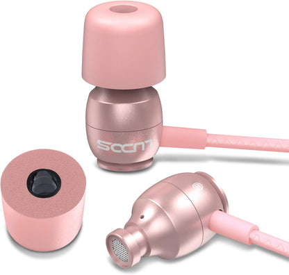 LUDOS Ultra Wired Earbuds in-Ear Headphones, Small Ears - Pink..