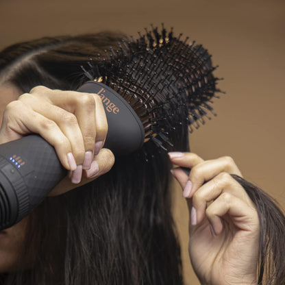 L'ANGE HAIR Le Volume 2-in-1 Titanium Blow Dryer Brush | Frizz Control Blowout Hair Dryer Brush For Drying And Straightening | Black - 60mm