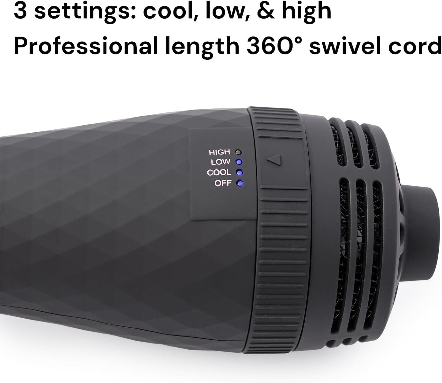 L'ANGE HAIR Le Volume 2-in-1 Titanium Blow Dryer Brush | Frizz Control Blowout Hair Dryer Brush For Drying And Straightening | Black - 60mm