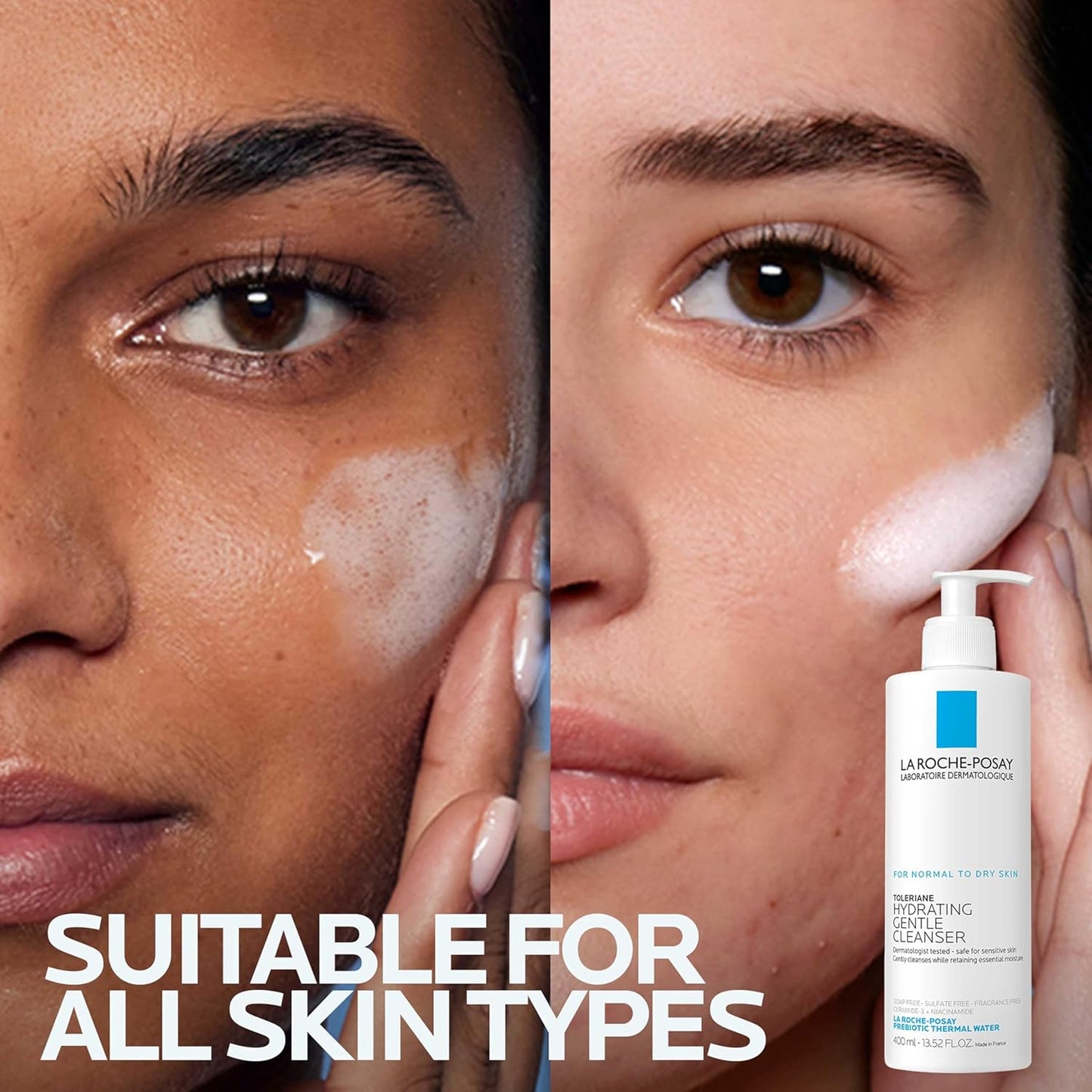 La Roche-Posay Toleriane Hydrating Gentle Face Cleanser, Hydrating Facial Cleanser With Niacinamide + Ceramides..