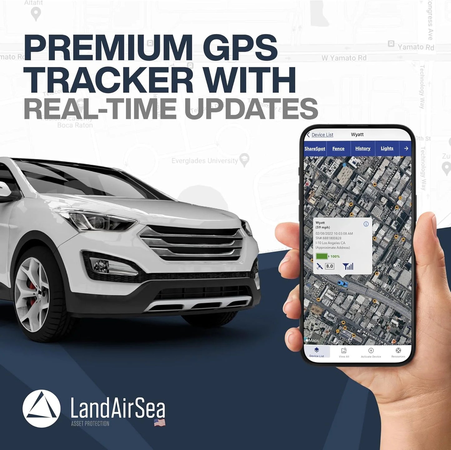 LandAirSea 54 GPS Tracker – Made in the USA from Domestic & Imported Parts