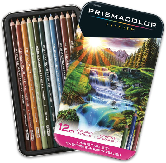 Prismacolor Premier Colored Pencils, Soft Core, Landscape Set, 12 Count