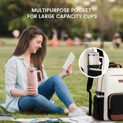 LOVEVOOK Laptop Backpack for Women with Pouch Pocket for Large Capacity Cup