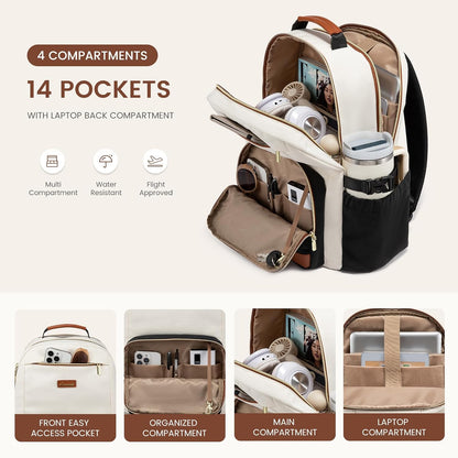 LOVEVOOK Laptop Backpack for Women with Pouch Pocket for Large Capacity Cup