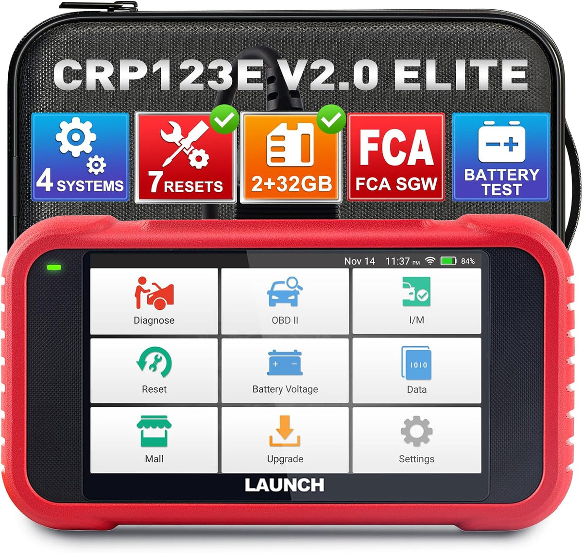 Launch CRP123E V2.0 OBD2 Scanner, Lifetime F-Ree WiFi Update Scan Tool..