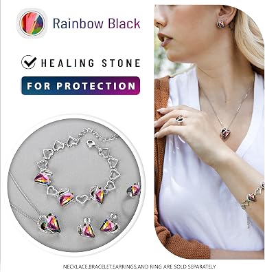Leafael Gift Necklaces for Women, Infinity Love Birthstone Heart Crystal Pendant..