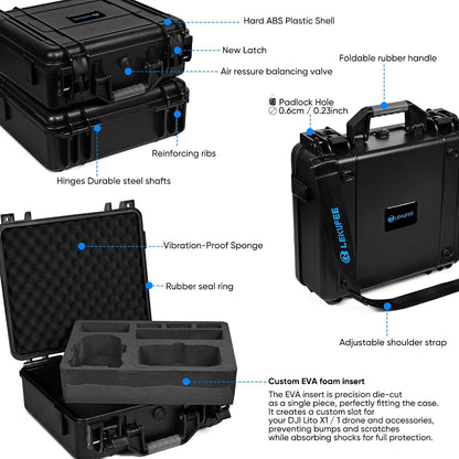 Lekufee Waterproof Hard Carrying Case for DJI Lito X1, Lito 1 Drone,(Case Only)..