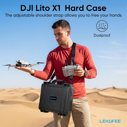 Lekufee Waterproof Hard Carrying Case for DJI Lito X1, Lito 1 Drone,(Case Only)..