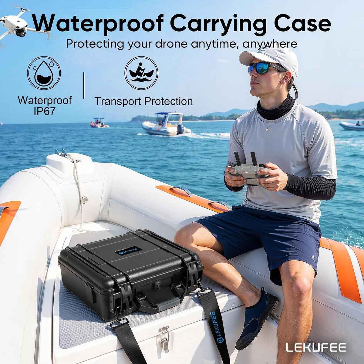 Lekufee Waterproof Hard Carrying Case for DJI Lito X1, Lito 1 Drone,(Case Only)..