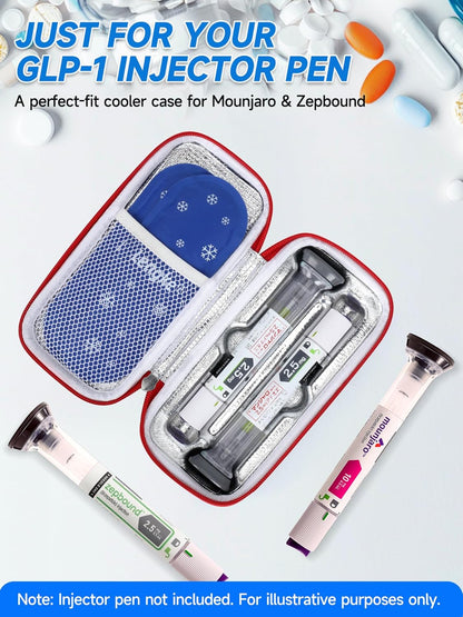 Leng Ke Portable Insulated Cooler Travel Case Compatible with Zepbound &amp; Mounjaro Injector Pens