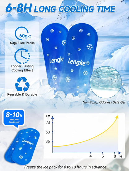 Leng Ke Portable Insulated Cooler Travel Case Compatible with Zepbound &amp; Mounjaro Injector Pens