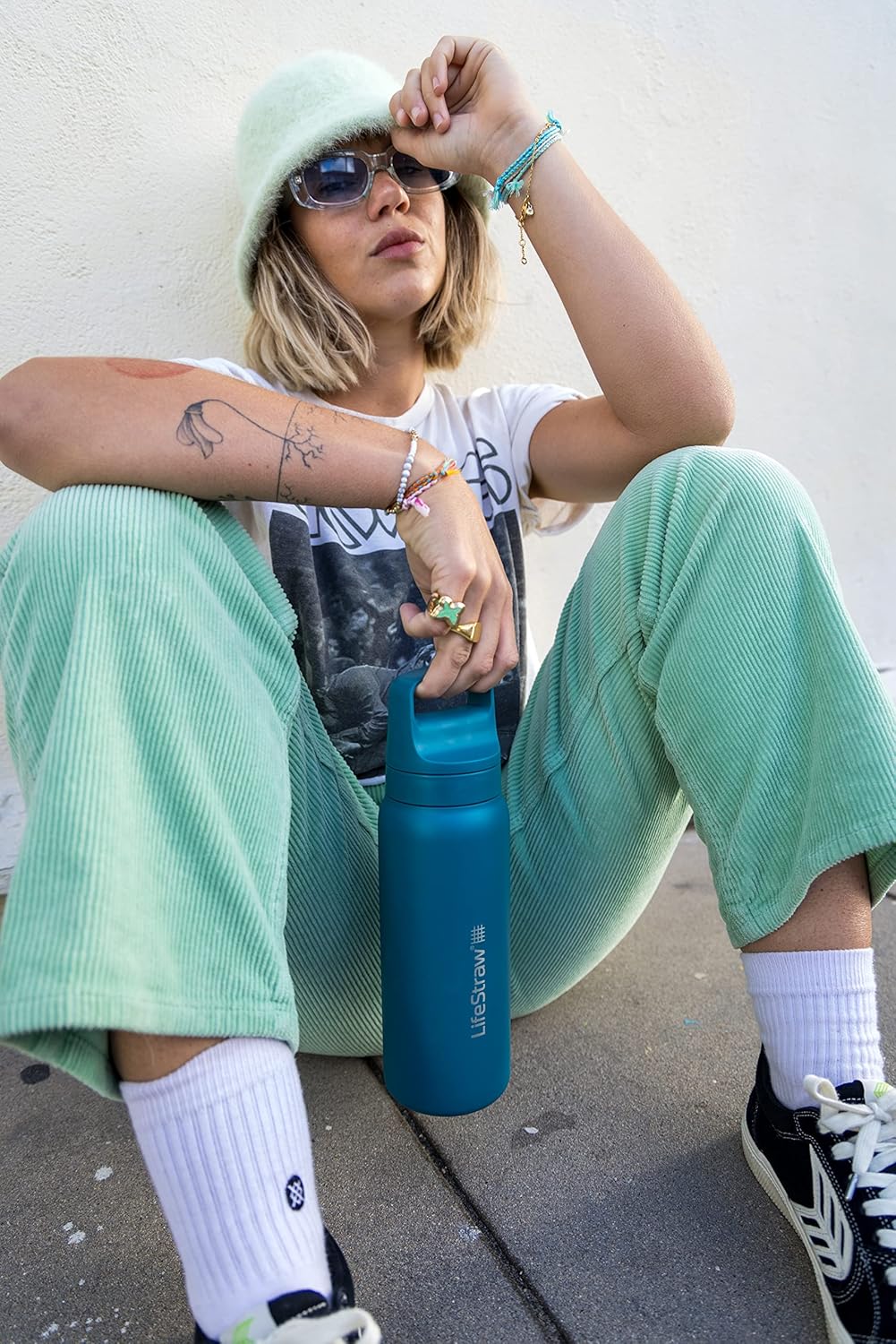 LifeStraw Go Series — Insulated Stainless Steel Water Filter Bottle for Travel and Everyday Use Removes Bacteria
