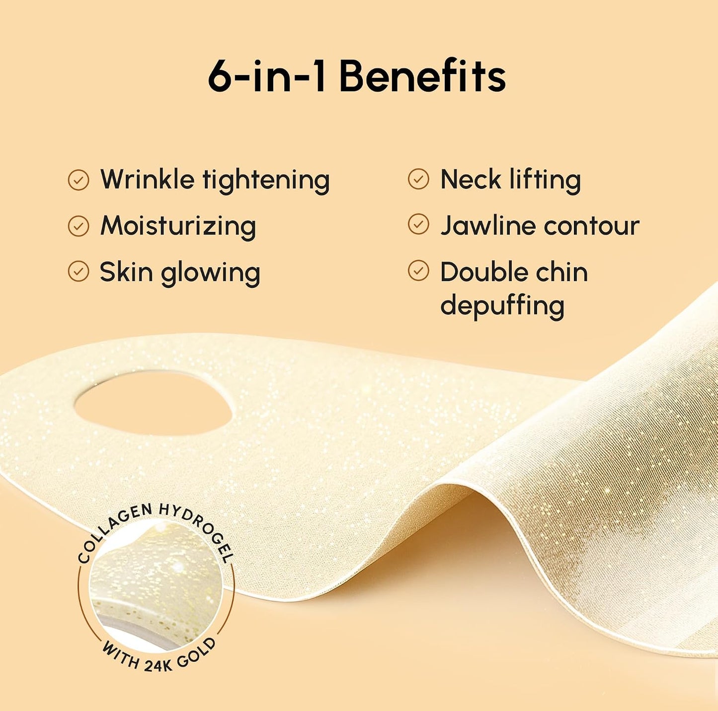 MAREE V Line Lifting Mask with 24K Gold – Deep Collagen Face Mask for Women – Jawline Shaper Mask with Retinol & Hyaluronic Acid..