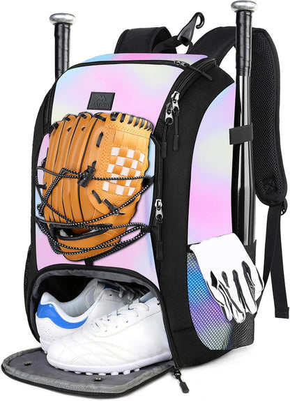 MATEIN Baseball Backpack, Softball Bat Bag with Shoes Compartment for Youth (Tie Dye)
