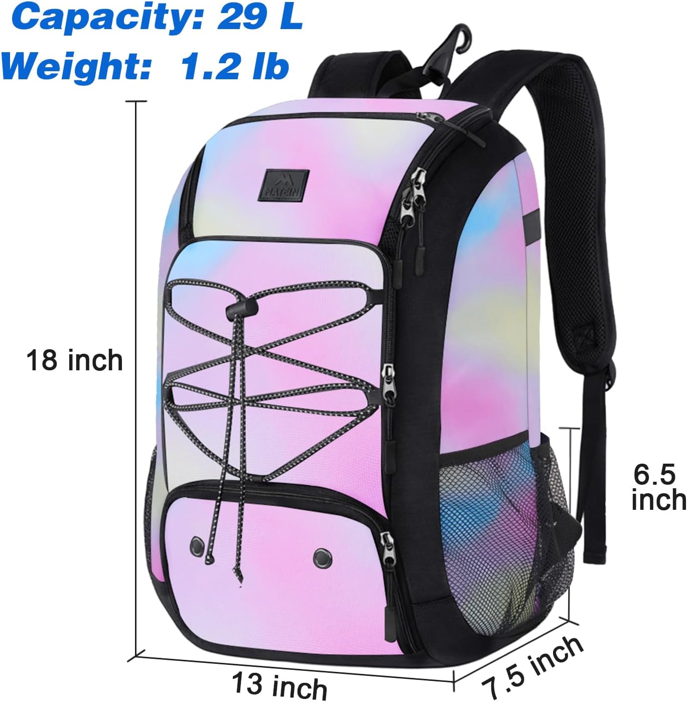 MATEIN Baseball Backpack, Softball Bat Bag with Shoes Compartment for Youth (Tie Dye)