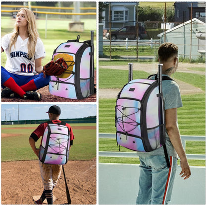 MATEIN Baseball Backpack, Softball Bat Bag with Shoes Compartment for Youth (Tie Dye)