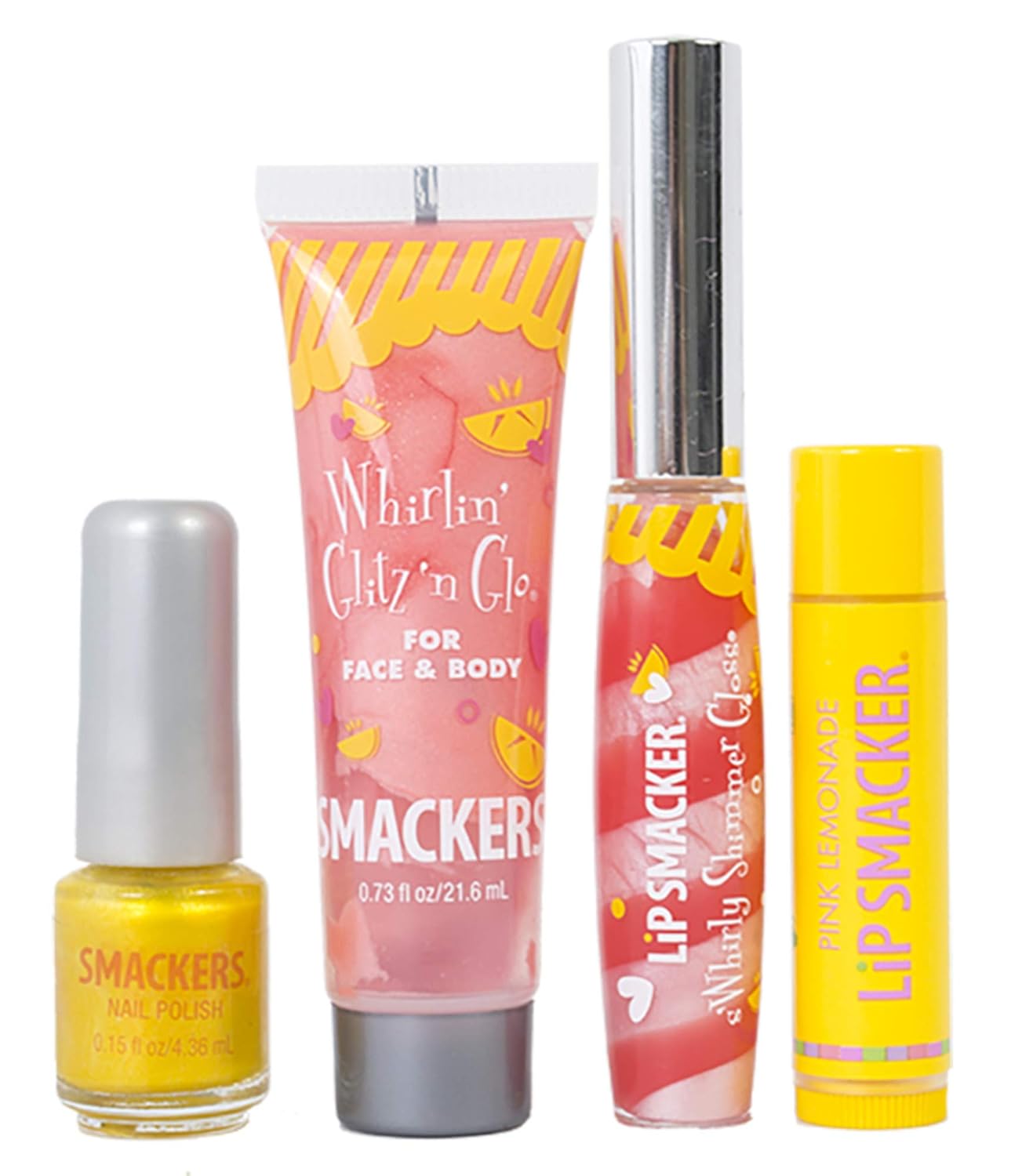 Lip Smacker Pink Lemonade Glam Bag Makeup Set for Girls | Lip Balm, Lip Gloss, Nail Polish, & Lotion..
