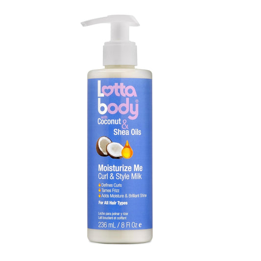 Lottabody Moisturize Me Curl and Style Milk with Coconut & Shea Oils, Lightweight Moisture-Rich Curl-Defining..