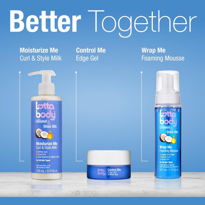 Lottabody Moisturize Me Curl and Style Milk with Coconut & Shea Oils, Lightweight Moisture-Rich Curl-Defining..