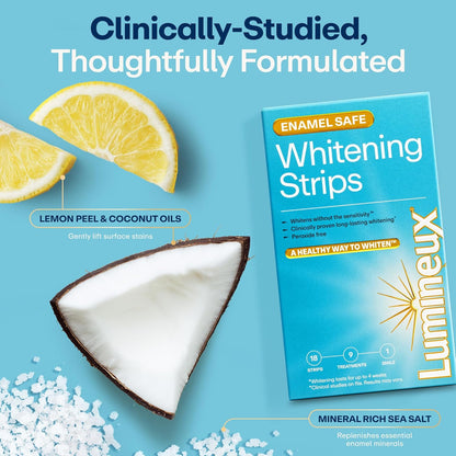 Lumineux Teeth Whitening Strips Kit - 9 Treatments (1 Month) | 9 Count