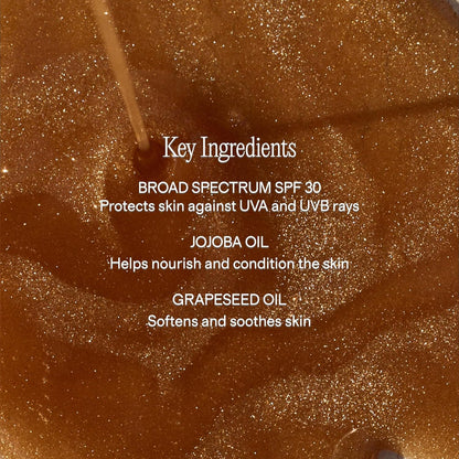 +Lux Unfiltered High Gloss N°30 Shimmer Body Oil with SPF 30 - Instant Bronze Shimmering Body Oil, Tanning Oil with SPF